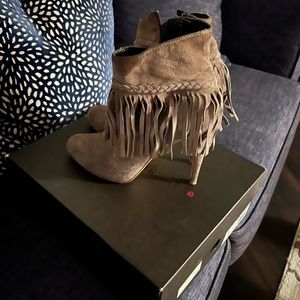 Charles David suede fringe booties